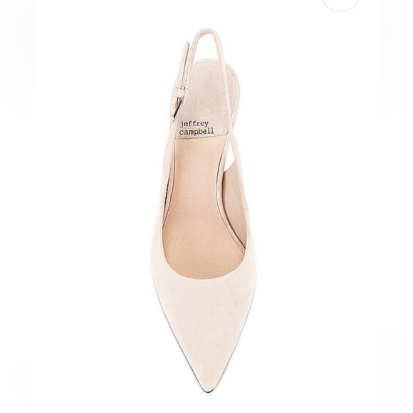 Jeffrey Campbell Kienna beige suede shoes high heels slingbacks Revolve 7.5 - Picture 2 of 11